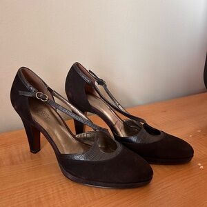 LOFT Chocolate Brown Heels with Elegant Strap